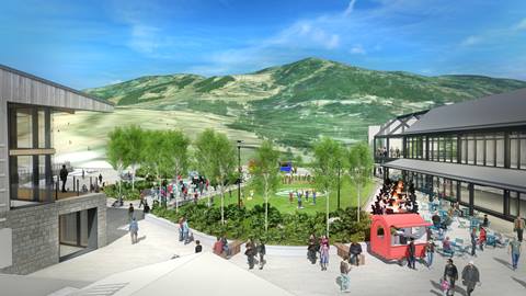 a rendering of Steamboat Resort's Full Steam Ahead base area.