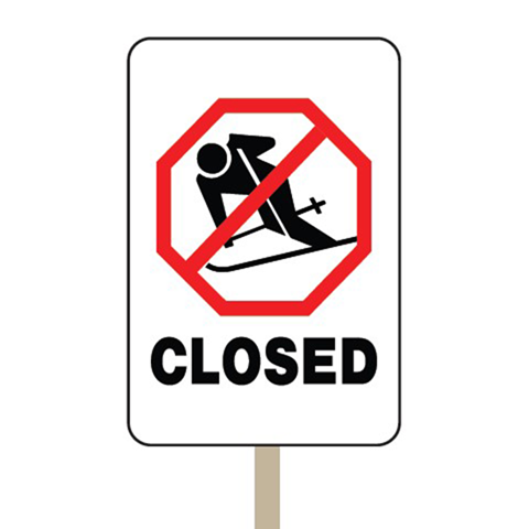 Closed sign at Steamboat Resort.