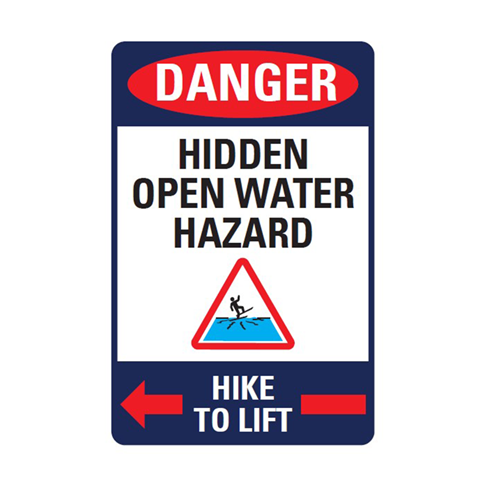 Open Water Hazard sign at Steamboat Resort.