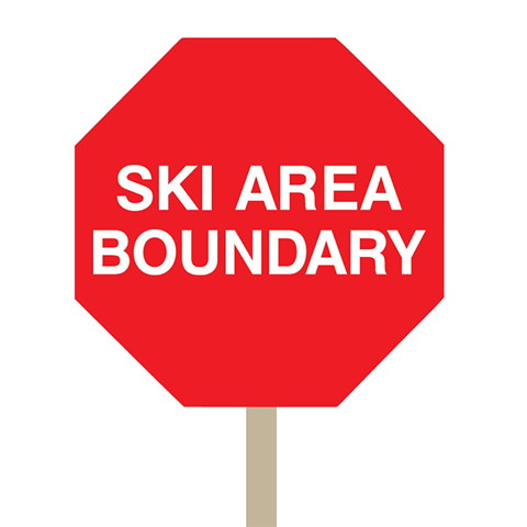 Ski Area Boundary sign at Steamboat Resort.