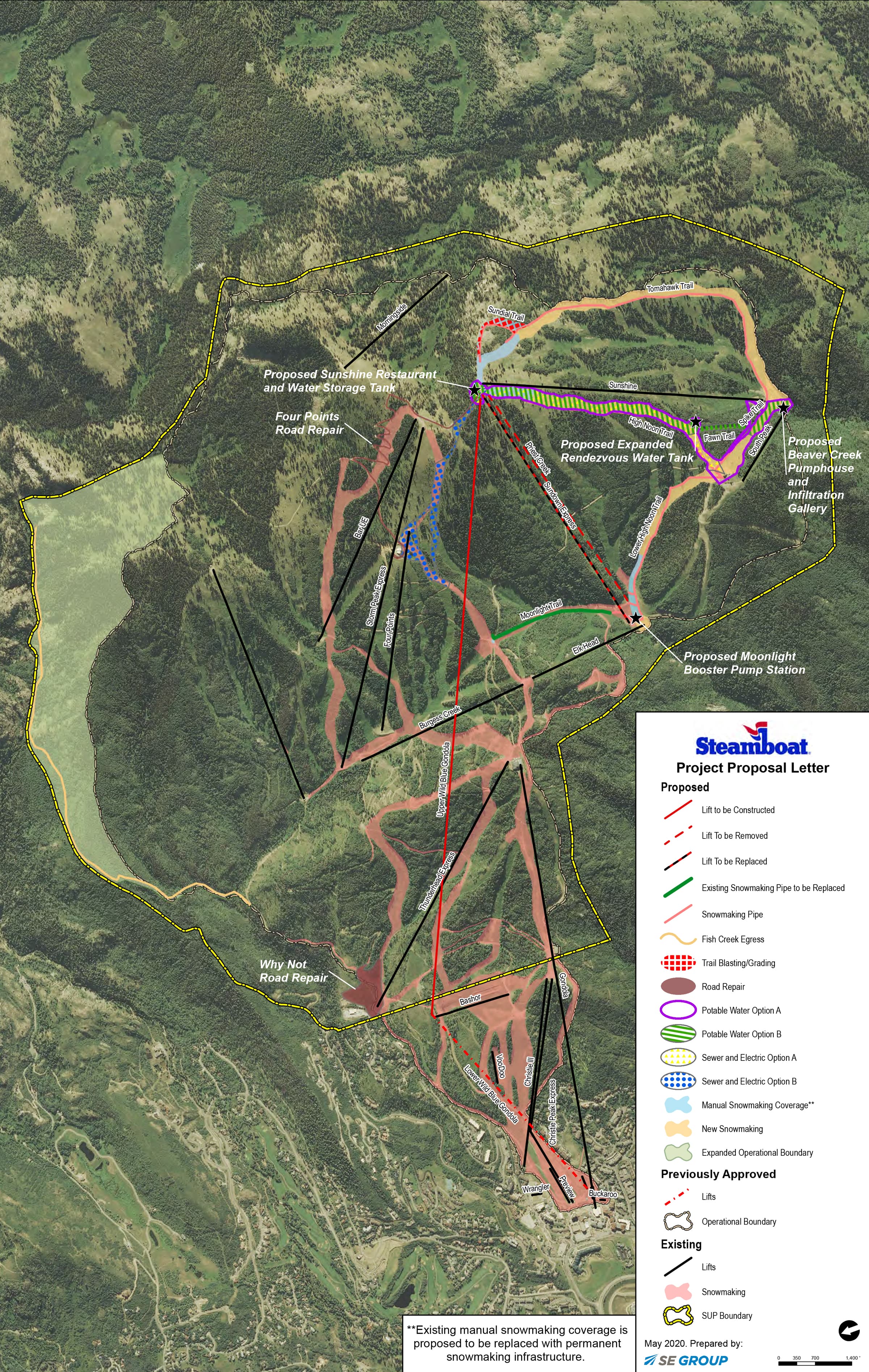 map of proposed develpoment at steamboat ski resort