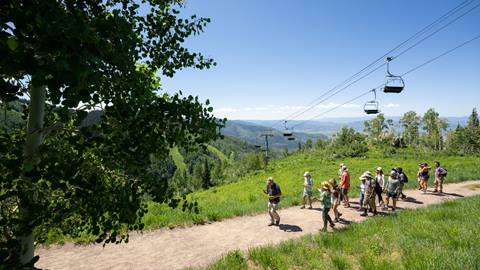 Guided hike at Steamboat Resort in the summer.