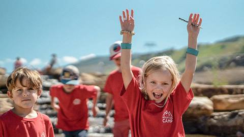 Kids playing at Steamboat Resort's Mountain Camp.