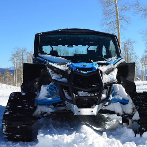 a snow covered UTV