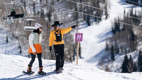 Guided snowshoe tour at Steamboat.