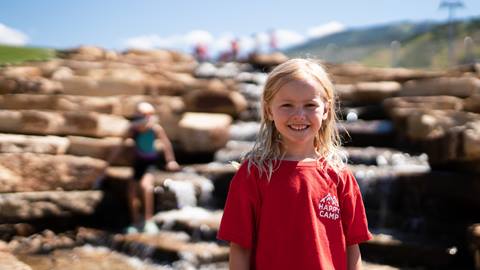 Young girl at Burgess Creek at Steamboat Resort