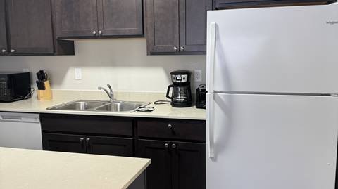The kitchen inside employee housing at Steamboat Resort.