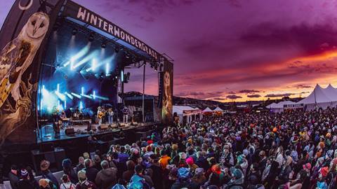 The main stage at WinterWonderGrass in Steamboat Springs, CO.