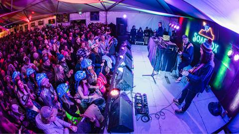The Soapbox stage at WinterWonderGrass in Steamboat Springs, CO.