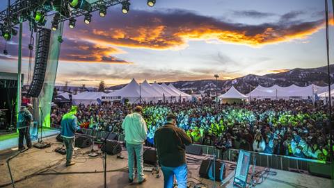 The main stage at WinterWonderGrass in Steamboat Springs, CO.