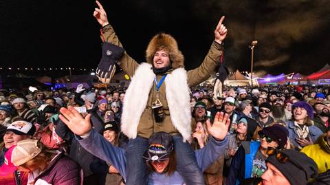 The crowd at WinterWonderGrass in Steamboat Springs, CO.
