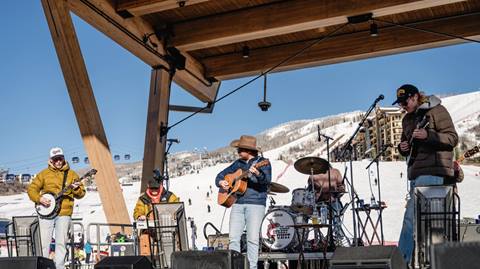 Winter concert at the base of Steamboat Resort.