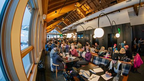 Inside The Range Food & Drink Hall at Steamboat Resort.