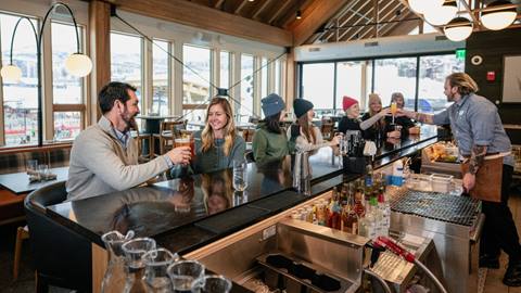 Interior of The Range Food & Drink Hall at Steamboat Resort.