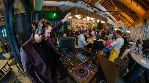 Interior of The Range Food & Drink Hall at Steamboat Resort.