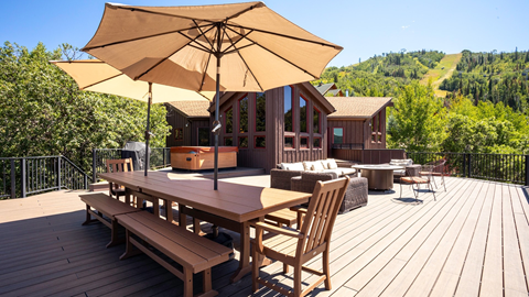 Ski Trail Lodge deck.