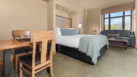 A studio hotel room at The Steamboat Grand.