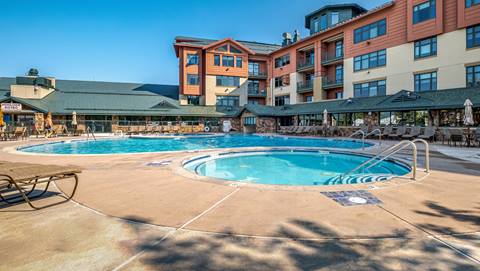 The pool and hot tubs at The Steamboat Grand.