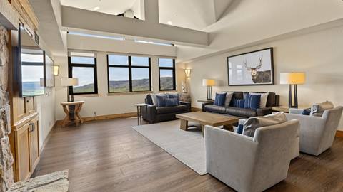 Living room of Penthouse 701 at The Steamboat Grand.
