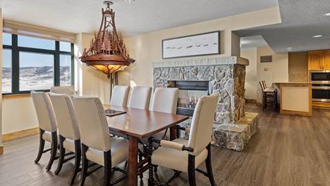 Dining room of Penthouse 701 at The Steamboat Grand.