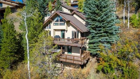 Aerial view of Tweedle Lodge in Steamboat Springs, CO.