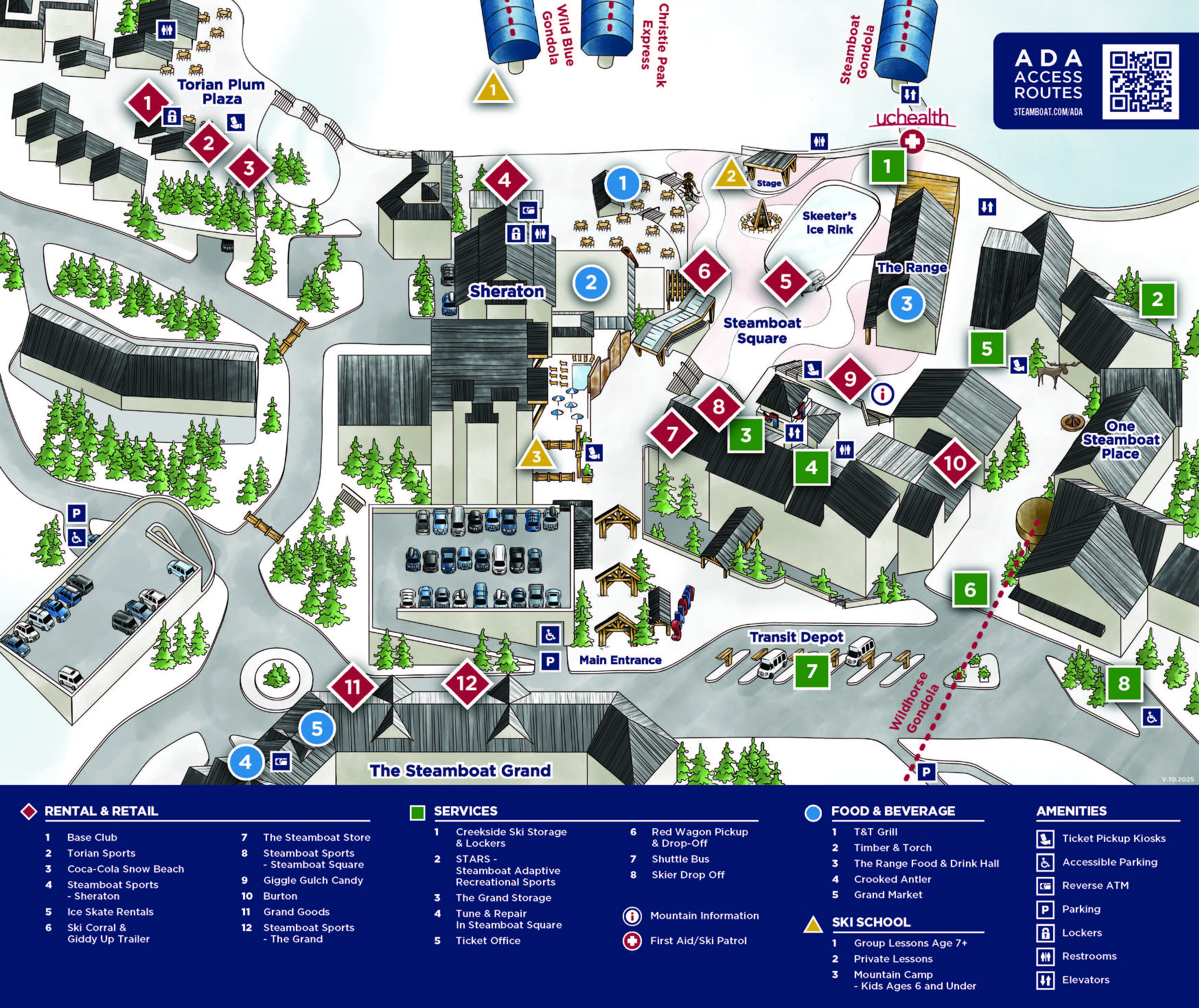 Trails And Maps At Steamboat Ski Resort Base Area Map Winter 2025 2026 October 30 2025 