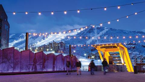 Steamboat Base Area at night