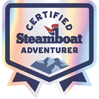 Steamboat Adventure Map Certified Adventurer Badge.