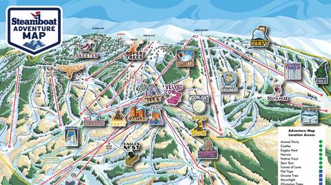 Front side of Steamboat Adventure Map.