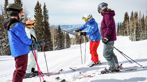Ski lesson at Steamboat Resort.