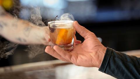 Old Fashion cocktail at Steamboat.