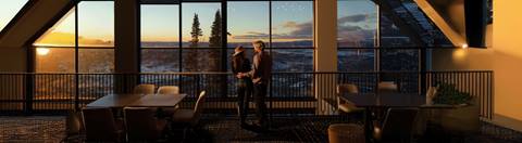 Sunset view from Hazie's at Steamboat Resort.