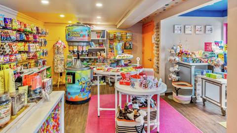 Interior of Giggle Gulch Candy at Steamboat Resort.