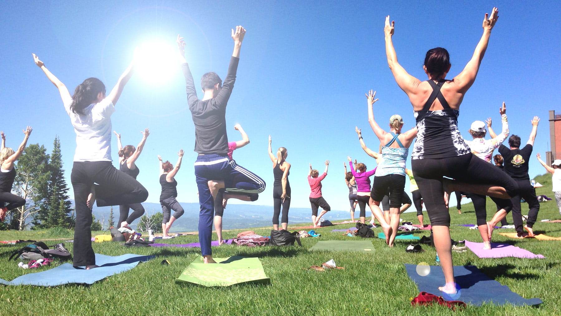 Outdoor Yoga at the Top of the Gondola