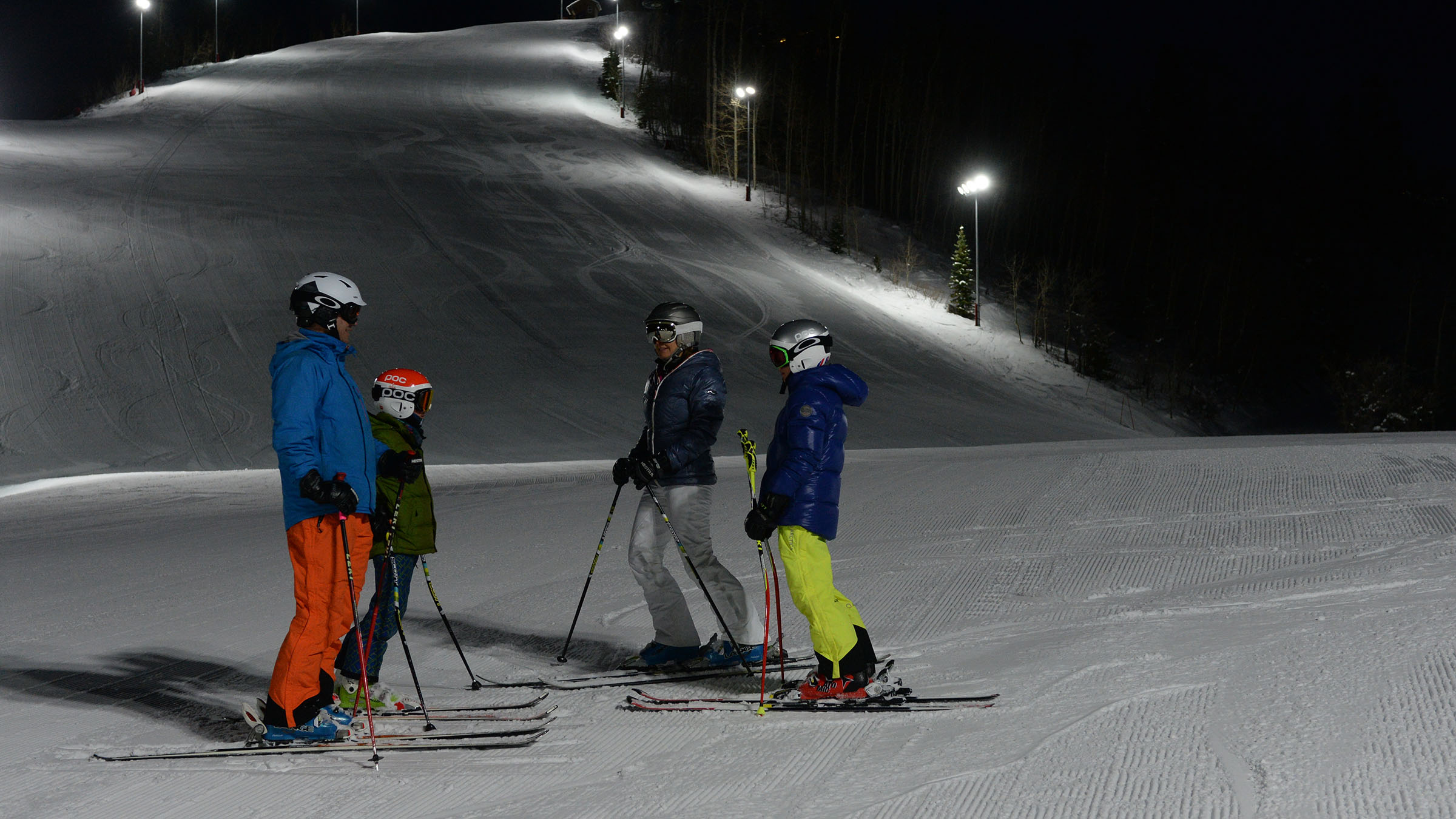 Night Skiing With Skiers