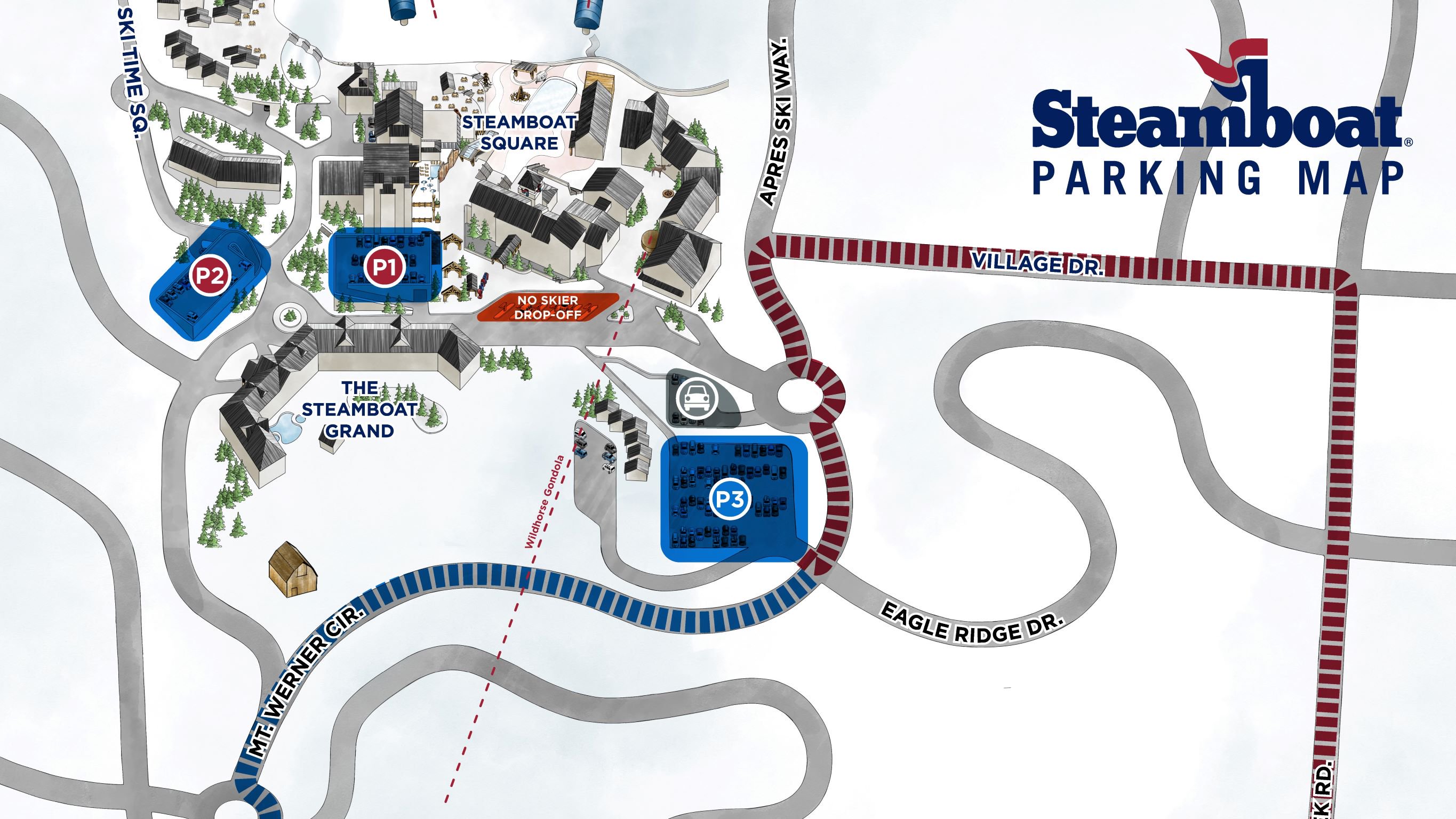 Trails and Maps at Steamboat Ski - Parking Map 2022 2400 