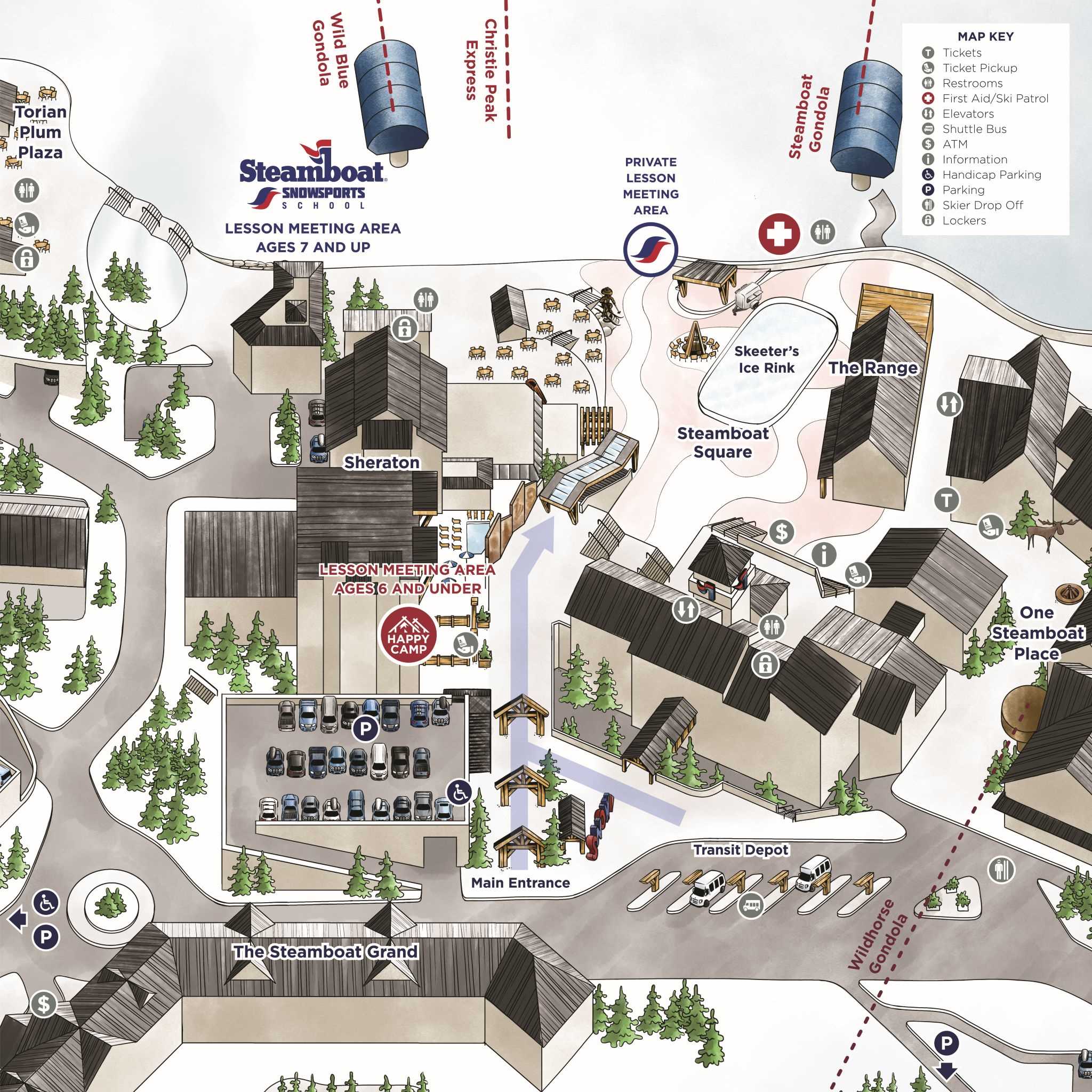 Trails and Maps at Steamboat Ski - Ski School Meeting Area 2022 Fullsize 