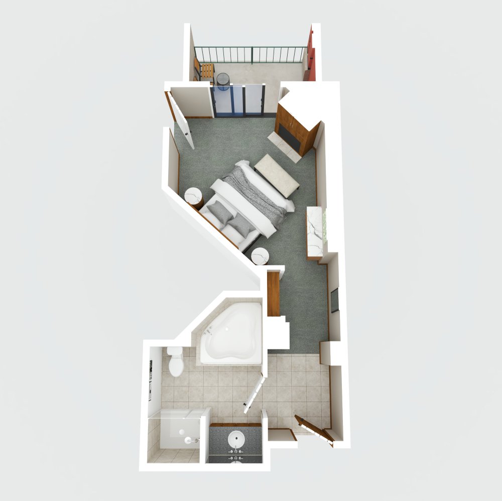Deluxe King Hotel Room Floor Plan