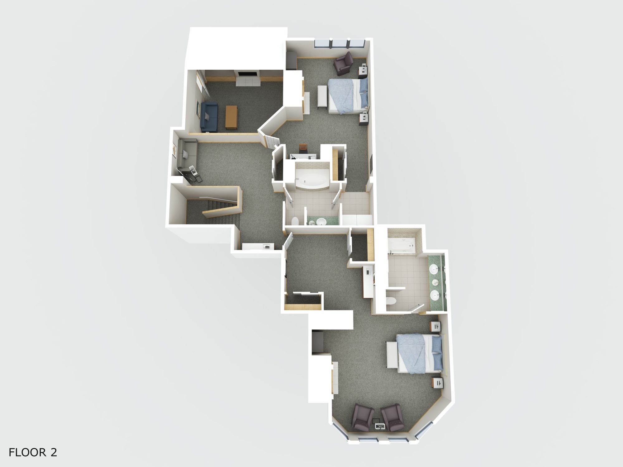 Four bedroom condo floor plan at The Steamboat Grand.